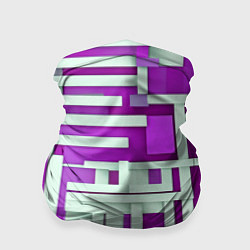 Бандана-труба Полосы на фиолетовом фоне, цвет: 3D-принт