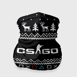 Бандана-труба CS GO новогодний свитер с оленями, цвет: 3D-принт