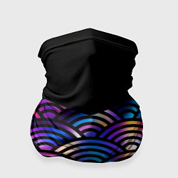 Бандана-труба Чёрный берег и рябь на волнах, цвет: 3D-принт