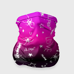 Бандана-труба Тату Лил Пипа на фиолетовом, цвет: 3D-принт