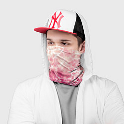 Бандана-труба Абстракция - паутинка на сине-красном фоне, цвет: 3D-принт — фото 2