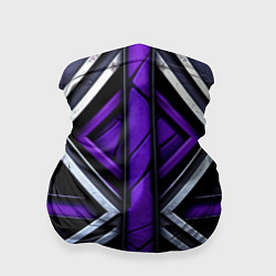 Бандана-труба Фиолетовые вставки на черном фоне, цвет: 3D-принт