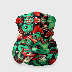 Бандана-труба Зелёный деревянный дракончик, цвет: 3D-принт