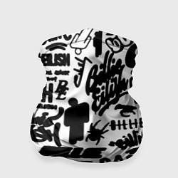 Бандана-труба Билли Айлиш автографы черно белый, цвет: 3D-принт