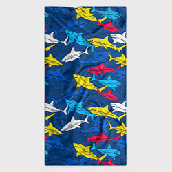 Бандана-труба Разноцветные акулы на глубине, цвет: 3D-принт — фото 2