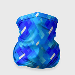 Бандана-труба Синее пиксельное полотно, цвет: 3D-принт