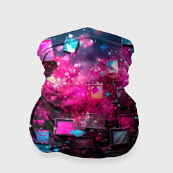 Бандана-труба Летящие абстрактные кубики, цвет: 3D-принт