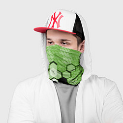 Бандана-труба Зелёная кибер броня hexagons, цвет: 3D-принт — фото 2