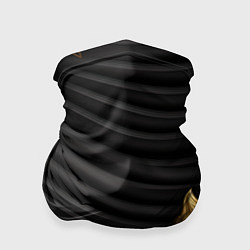 Бандана-труба Узоры золотые на черном фоне, цвет: 3D-принт