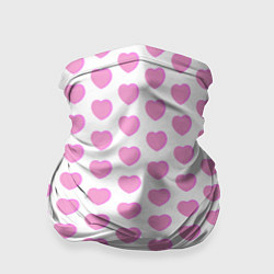 Бандана-труба Нежные розовые сердечки, цвет: 3D-принт