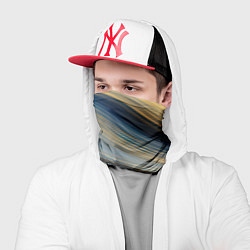 Бандана-труба Синяя и желтая изогнутая абстракция, цвет: 3D-принт — фото 2