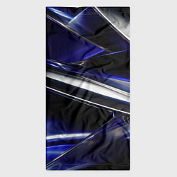 Бандана-труба Синие и серебреные абстрактные полосы, цвет: 3D-принт — фото 2