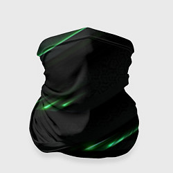 Бандана-труба Спортивный черно-зеленый стиль, цвет: 3D-принт