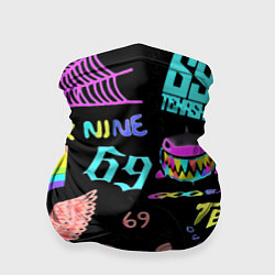 Бандана-труба 6ix9ine logo rap bend, цвет: 3D-принт