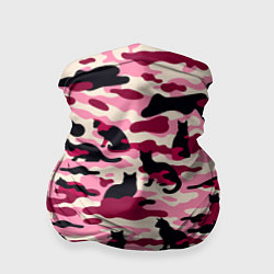 Бандана-труба Камуфляжные розовые котики, цвет: 3D-принт