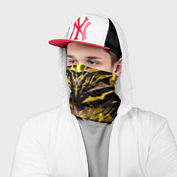 Бандана-труба Жёлтый камень на чёрном фоне, цвет: 3D-принт — фото 2