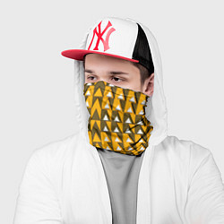 Бандана-труба Узор из треугольников жёлтый, цвет: 3D-принт — фото 2