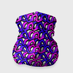 Бандана-труба Фиолетовый узор и чёрная обводка, цвет: 3D-принт