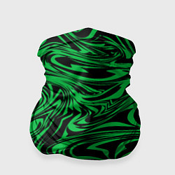 Бандана Узор на черном фоне с ярким зеленым абстрактным ди