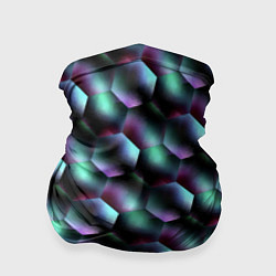 Бандана-труба Красно-черно-зеленые кубики, цвет: 3D-принт