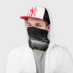 Бандана-труба Зеленая яркая плашка на черном абстракция, цвет: 3D-принт — фото 2