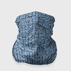 Бандана-труба Голубой с чёрным мелкая мозаика, цвет: 3D-принт