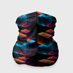 Бандана-труба Разноцветные неоновые кубы, цвет: 3D-принт