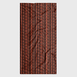 Бандана-труба Красно-коричневый искажённые полосы, цвет: 3D-принт — фото 2