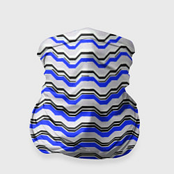 Бандана-труба Black and blue stripes on a white background, цвет: 3D-принт