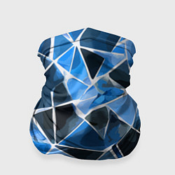 Бандана Чёрно-синяя абстракция и белые полосы