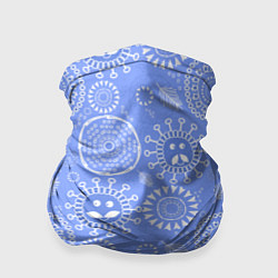 Бандана-труба Синие цветочные рожицы, цвет: 3D-принт