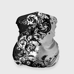 Бандана-труба Чёрно белый стильный узор, цвет: 3D-принт