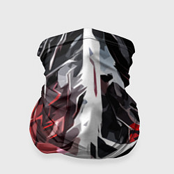 Бандана-труба Красная каменная абстракция и белая полоса, цвет: 3D-принт