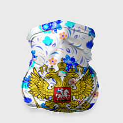 Бандана-труба Герб РФ гжель, цвет: 3D-принт