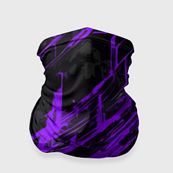 Бандана-труба Purple stripes on a black background, цвет: 3D-принт