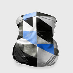 Бандана-труба Black and blue abstraction on a white background, цвет: 3D-принт