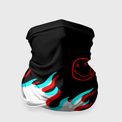 Бандана-труба Нирвана глитч огонь, цвет: 3D-принт