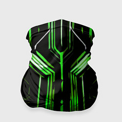 Бандана-труба Green stripes on a black background, цвет: 3D-принт
