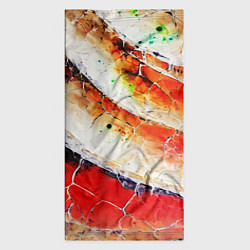 Бандана-труба Красно-белая волнистая абстракция, цвет: 3D-принт — фото 2