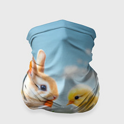 Бандана-труба Кролик и цыпленок встречают Пасху, цвет: 3D-принт