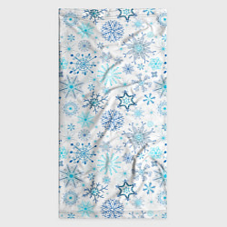 Бандана-труба Бирюзовые снежинки, цвет: 3D-принт — фото 2