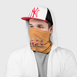 Бандана-труба Пять спортивных кроликов, цвет: 3D-принт — фото 2