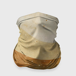 Бандана-труба Бежево-золотые полосы с блестками, цвет: 3D-принт