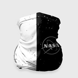 Бандана Nasa черно белый огонь