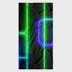 Бандана-труба Color blue black green stripe, цвет: 3D-принт — фото 2