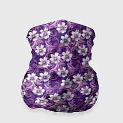 Бандана Нежный сиреневый цветочный паттерн