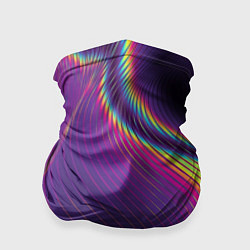 Бандана-труба Неоновые волны линии, цвет: 3D-принт