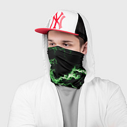 Бандана-труба Lightning green glow, цвет: 3D-принт — фото 2