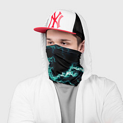 Бандана-труба Lightning light blue glow, цвет: 3D-принт — фото 2