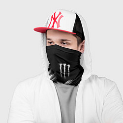 Бандана-труба Monster energy белые штрихи, цвет: 3D-принт — фото 2